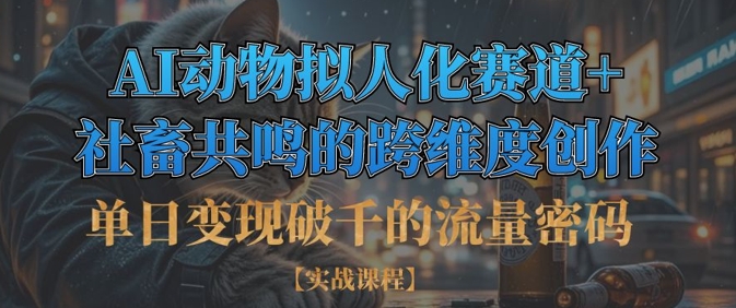 单日变现破千的流量密码，AI动物拟人化赛道+社畜共鸣的跨维度创作-天时网