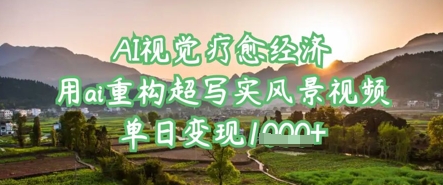 AI视觉疗愈经济：用ai重构超写实风景视频，单日变现多张-天时网
